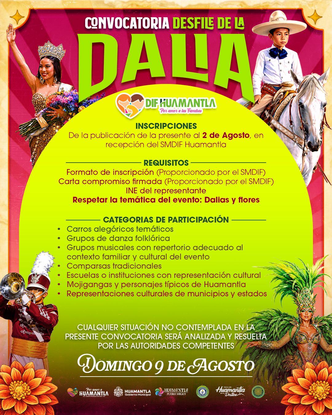 Huamantla convoca a participar en el Gran Desfile de la Dalia 2026
